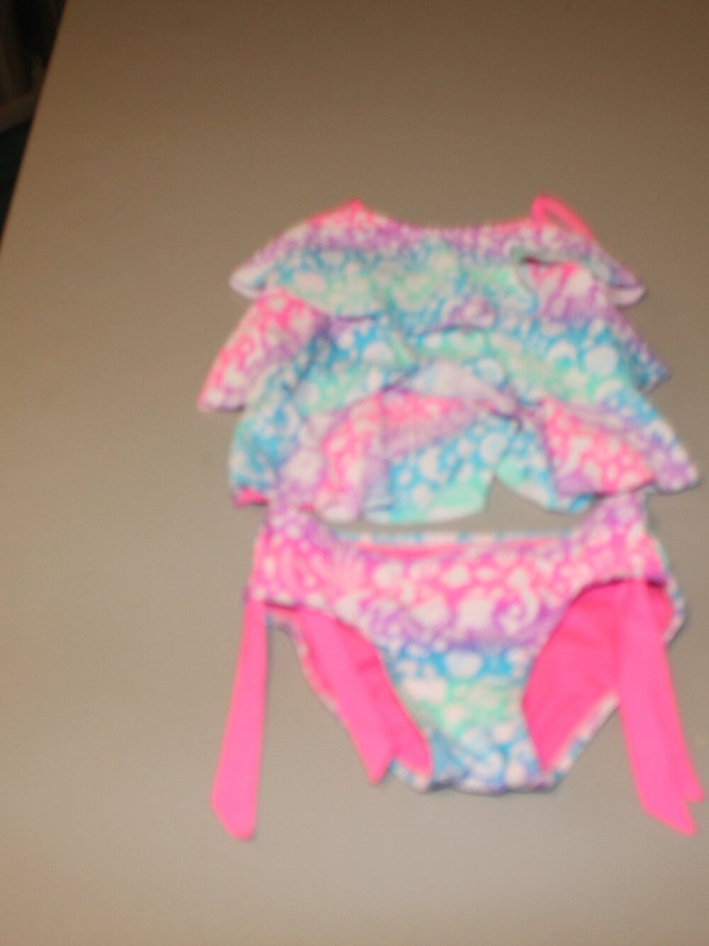 Multi Color 2 Pcs Justice Tankini Swimsuit Size 6